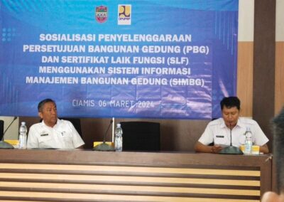 Sosialisasi Penyelenggaraan PBG dan SLF Melalui SIMBG di Kabupaten Ciamis